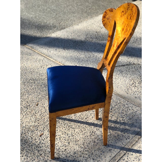 Biedermeier Contemporary Biedermeier Birdseye Maple Accent Chair For Sale - Image 3 of 6