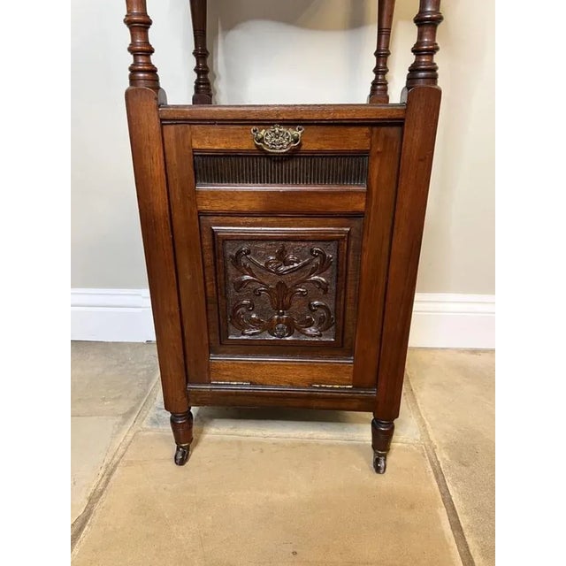 Wood Carved Mahogany Coal Box, 1900s For Sale - Image 7 of 9