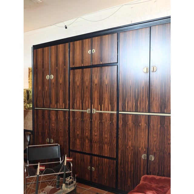 Macassar Ebony and Brass Wardrobe by Adalberto Caraceni for Modernindustria, 1970s For Sale - Image 17 of 18