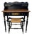 Ethan Allen Ebonized Maple Writing Desk and Matching Rush-Seat Chair For Sale