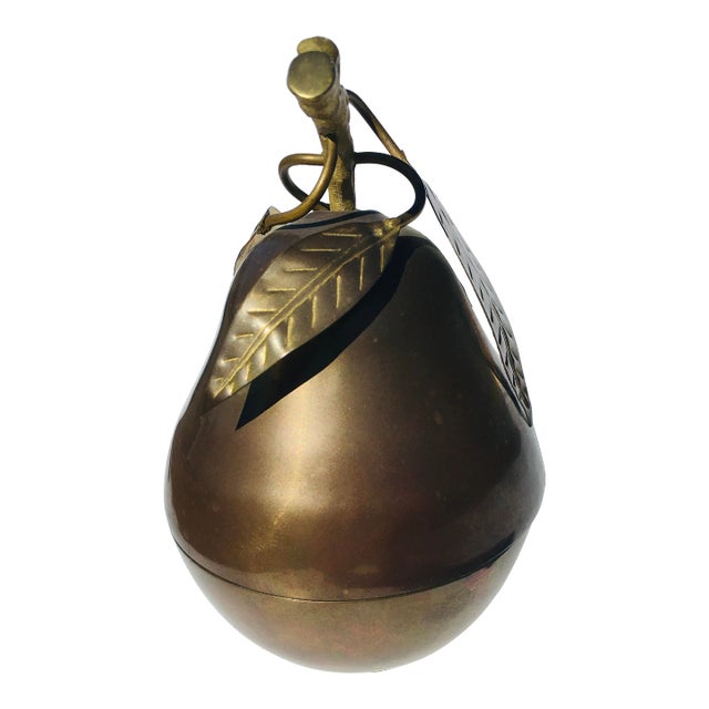 1970s Brass Pear Box For Sale
