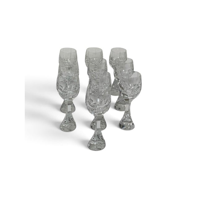 Baccarat Vintage Baccarat Neptune Crystal Water Goblets Discontinued Signed - Set of 10 For Sale - Image 4 of 6