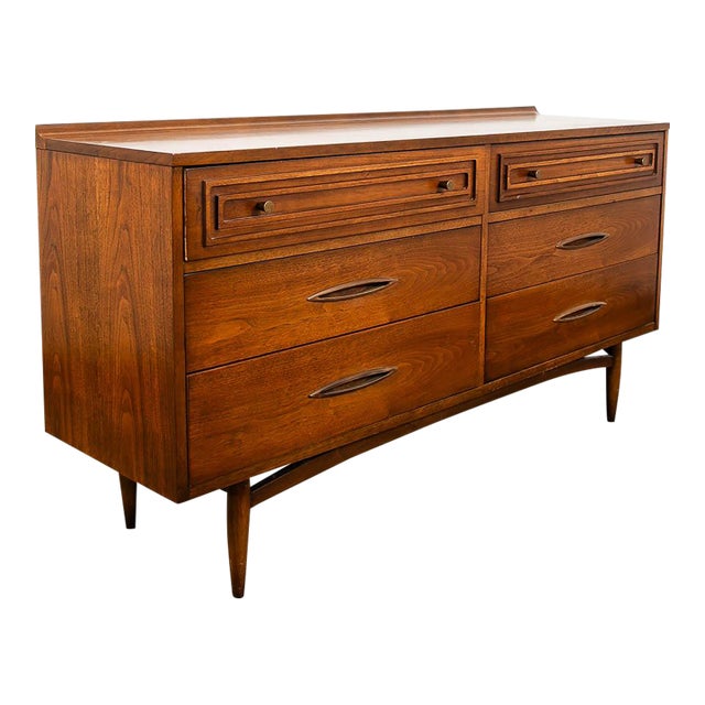 Mid Century Modern Dresser Credenza Broyhill Sculptra Brazilia 6 Drawer MCM For Sale