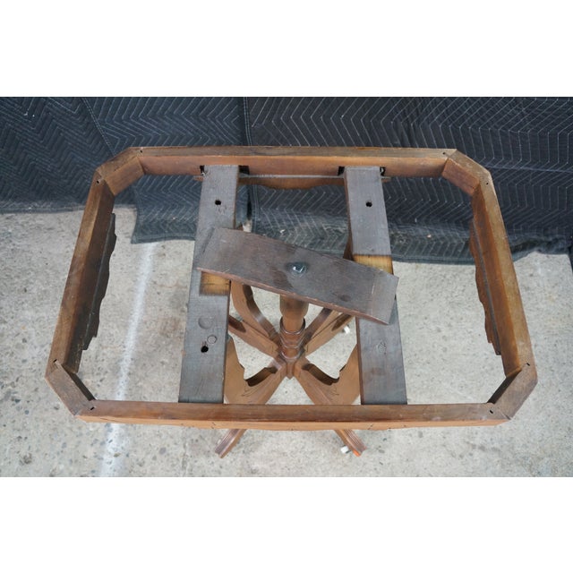 Antique Victorian Eastlake Walnut Carved Marble Top Parlor End Side Table 26" For Sale - Image 12 of 17