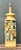 This vintage mid-century modern table lamp features a bold, square ceramic base entirely covered in a mosaic-like...