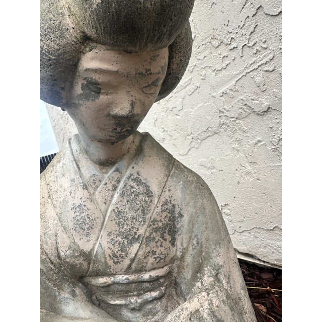 Cast Stone Geisha Garden Ornament For Sale - Image 9 of 9