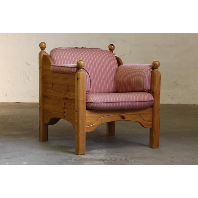 Mid-Century Danish Pine Lounge Chair, 1970s For Sale - Image 4 of 18