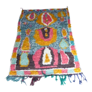 Vintage Moroccan Hand-Woven Wool Tapestry