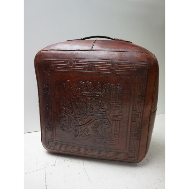 Square Saddle Leather Ottoman by Angel Pazmino, 1970s For Sale - Image 6 of 13
