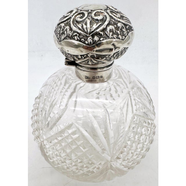 Metal English Sterling Cut Glass & Sterling Perfume, Birmingham 1905, William Dudley’ For Sale - Image 7 of 11