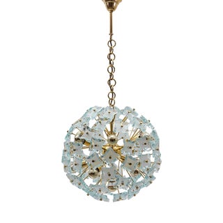 Gold and Glass Snowflake Lamp from Zero Quattro, Italy, 1960s For Sale