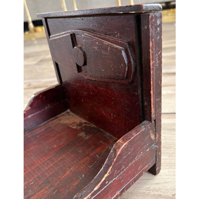 Wooden Doll Bed, Late 19th Century Handmade Antique Cabinet Primitive For Sale - Image 11 of 11