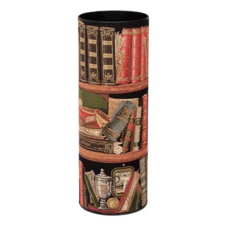 Library Tapestry Umbrella Stand For Sale
