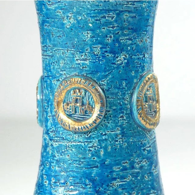 Blue and Gold Ceramic Table Lamp from Bitossi, 1960s For Sale - Image 10 of 11