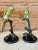 Late 20th Century Coastal Tropical Bronze Hand Painted Parrot Statues on Marble Bases-Pair For Sale - Image 11 of 12