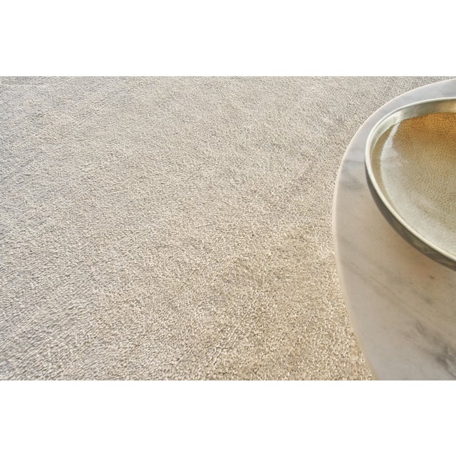 2020s Exquisite Rugs Plush Hand-Knotted Bamboo Silk & Mohair Ivory Rug-10'X14' For Sale - Image 5 of 7