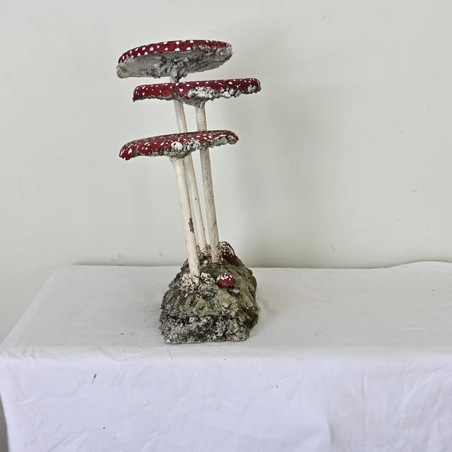 English English Vintage Garden Mushrooms Sculpture For Sale - Image 3 of 7