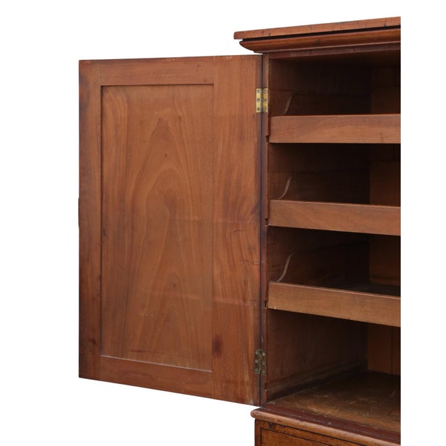 Wood Antique Georgian Mahogany Linen Press Wardrobe, 1800s For Sale - Image 7 of 10
