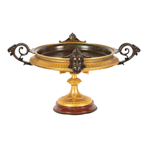 A 19th Century French Gilt Bronze Mounted Rouge Marble Centerpiece