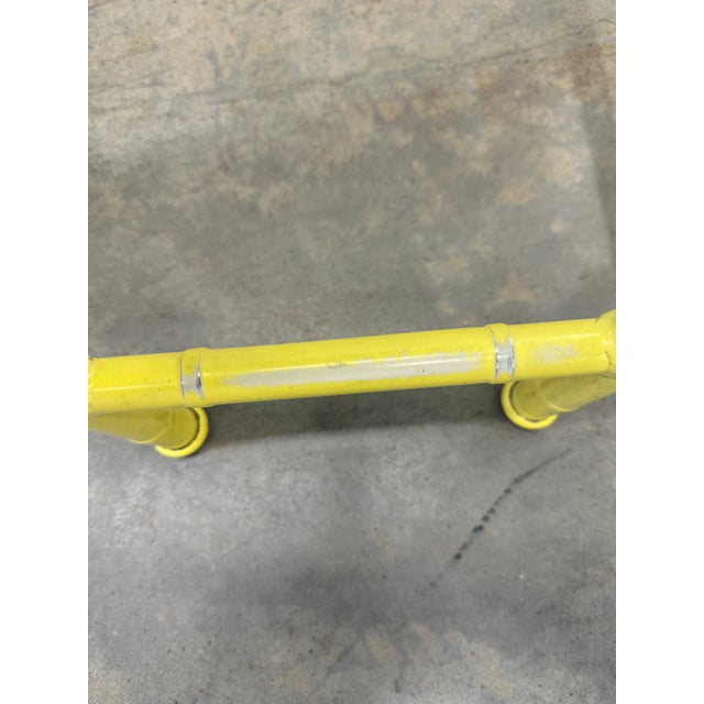 Vintage Kessler Industries Hollywood Regency Yellow Faux Bamboo Dining Table For Sale - Image 10 of 11