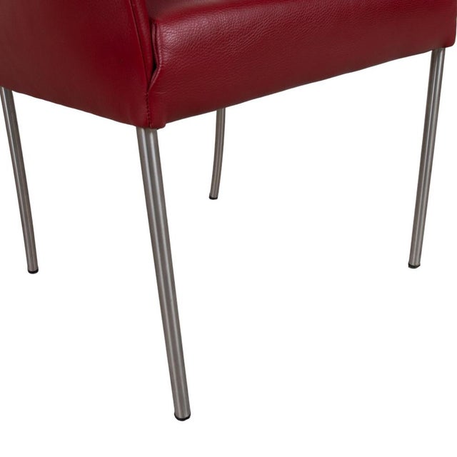 Arc-E Dining Chairs in Red Leather from Bert Plantagie, Set of 4 For Sale - Image 4 of 14