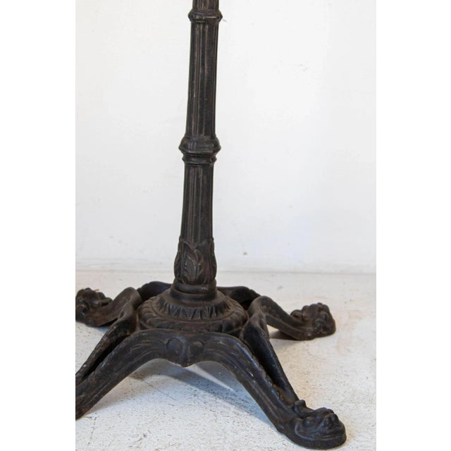 1920s Antique French Cast Iron Bistro Table Stand a Pair For Sale - Image 12 of 13