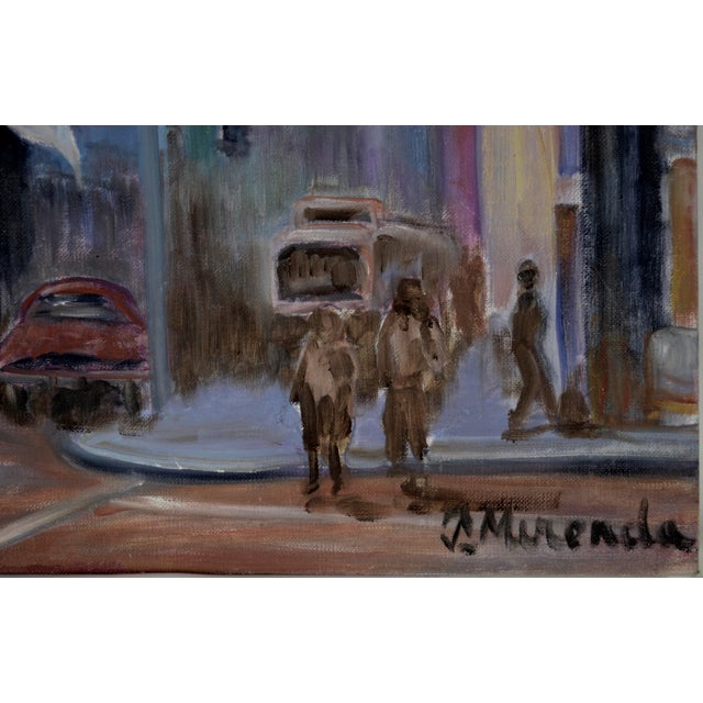 Night Life in the City - Figurative Cityscape by J Mirenda For Sale - Image 4 of 6
