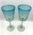 Hand blown tall wine glasses or goblets in a stunning Aqua ombre. The glass is filled with natural small bubbles and there...