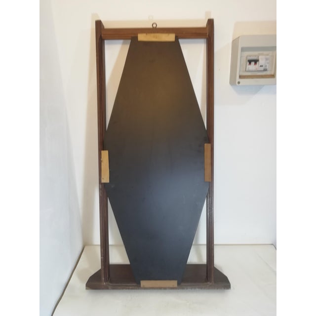 Brown Vintage Wooden Mirror with Shelf, Italy, 1950s For Sale - Image 8 of 9