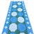 Sky Blue Handmade Cotton Tile Pattern Swedish Runner, Green and Blue Dhurrie Runner -3'x9' For Sale - Image 8 of 10