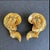 1980s Vintage 80s Gold Tone Statement Earrings Clip on Abstract Twist Surrealism a Pair For Sale - Image 5 of 6