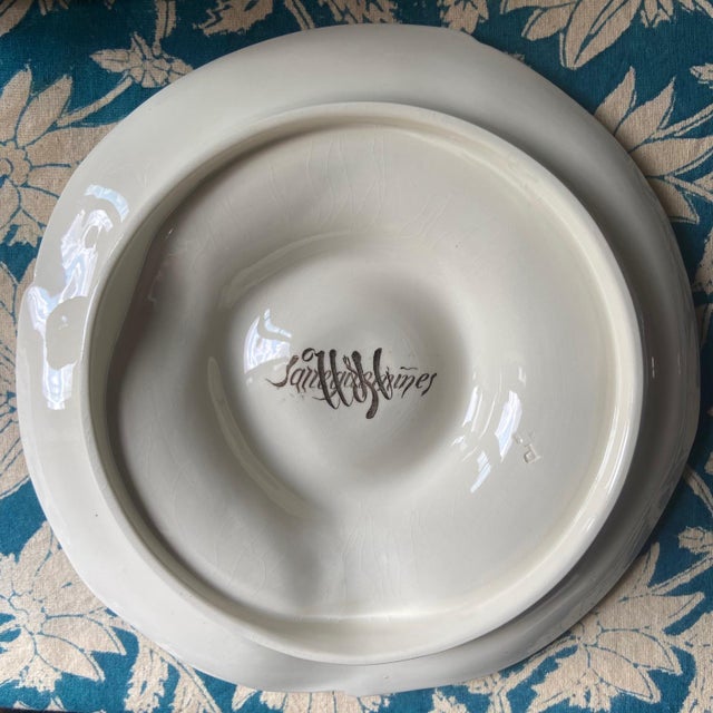 French Majolica Artichoke Asparagus Plate from Sarreguemines, 1900, Set of 2 For Sale - Image 10 of 11
