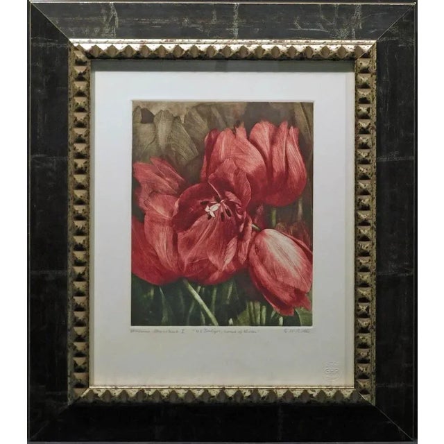 1980s GH Rothe "Some of 48 Tulips" Mezzotint Etching Hand Signed Artwork For Sale - Image 5 of 5