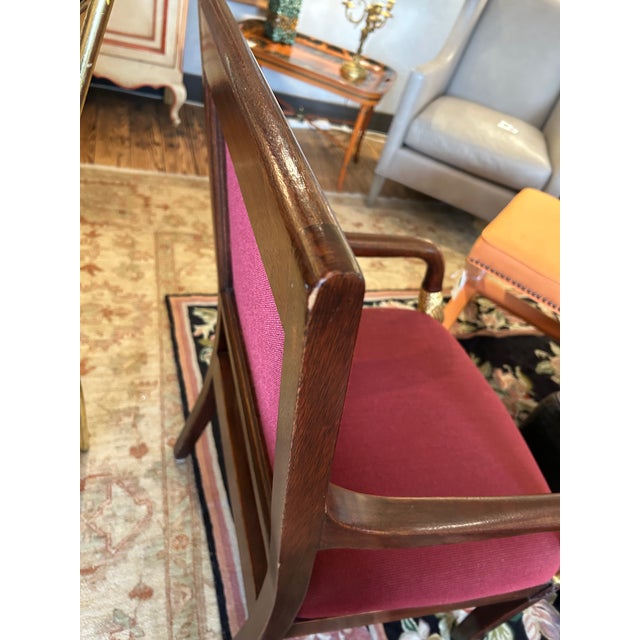 Empire Style Walnut & Upholstered Armchair For Sale - Image 9 of 9
