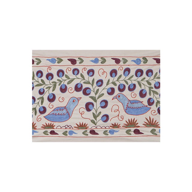 1960s Suzani Embroidered Cotton Cloth For Sale - Image 5 of 10