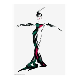 1989 Michel Canetti 'Lucia' Multicolor,Black,Green France Serigraph For Sale