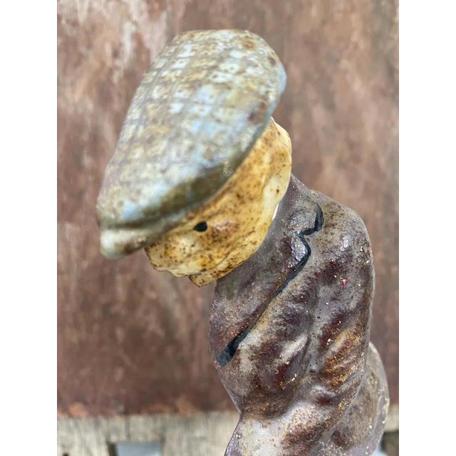 Original Painted Door Stop of Golf Player in Cast Iron, 1940s For Sale - Image 9 of 12