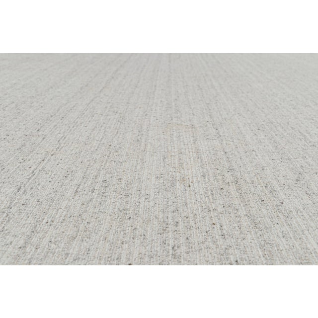 Rug & Kilim 2010s Rug & Kilim’s Modern Rug in Solid Gray and Off-White Striae For Sale - Image 4 of 8