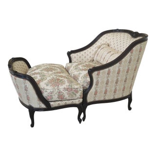 Henredon Beacon Hill French Style Chaise Lounge Chair and Ottoman For Sale