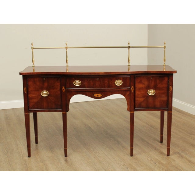 1980s Statton Hepplewhite Style Cherry 'Centennial' Serpentine Sideboard For Sale - Image 9 of 13