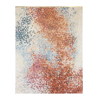 Blue-Orange Dyed Wooden Textile Wall-Hanging by Elisa Strozyk For Sale