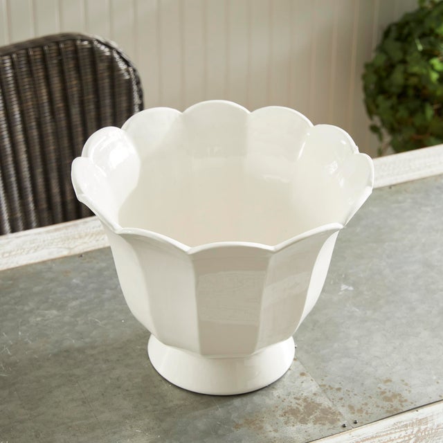 Mirabelle Fluted Cachepot Large For Sale In Chicago - Image 6 of 7