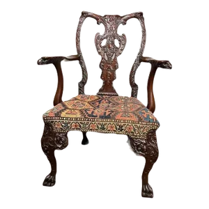 Early 19th Century George Iiii Irish Style Carved Eagle Mahogany Armchair