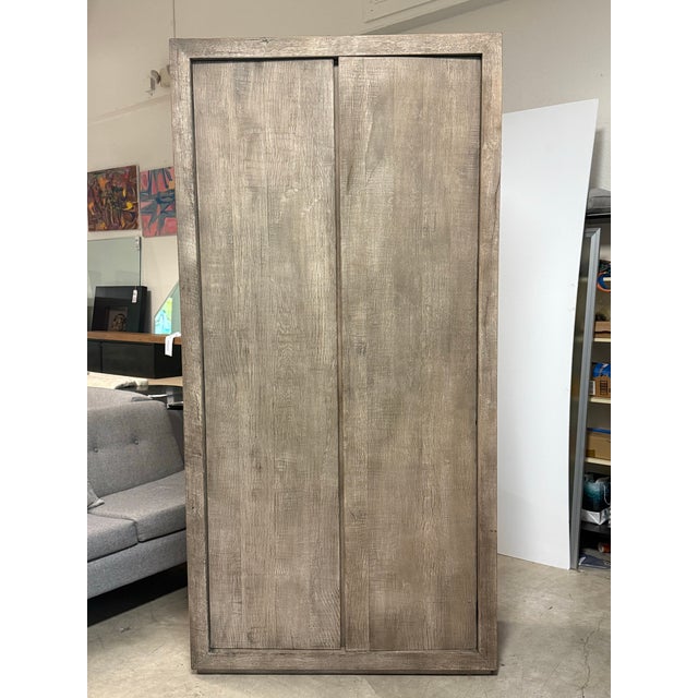 Modern Nils Verhoeven for Restoration Hardware Reclaimed Oak Two-Door Cabinet For Sale - Image 3 of 12