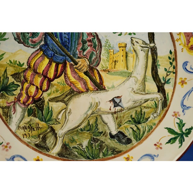 Large Neo-Renaissance Ceramic Plates, 1930, Set of 2 For Sale - Image 17 of 18