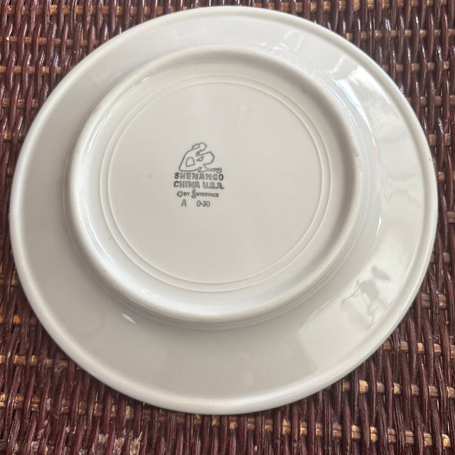 Shenango China Navy Salad/Dessert Plates 7 1/8"w Set of 8 Marked a-30 for January 1930 For Sale - Image 4 of 4