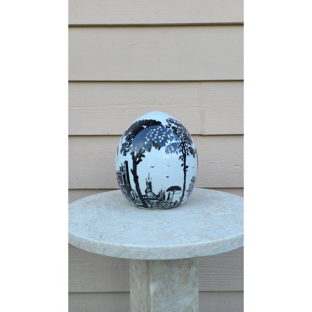 Ceramic Vintage Large Scale Decorative Egg For Sale - Image 7 of 11