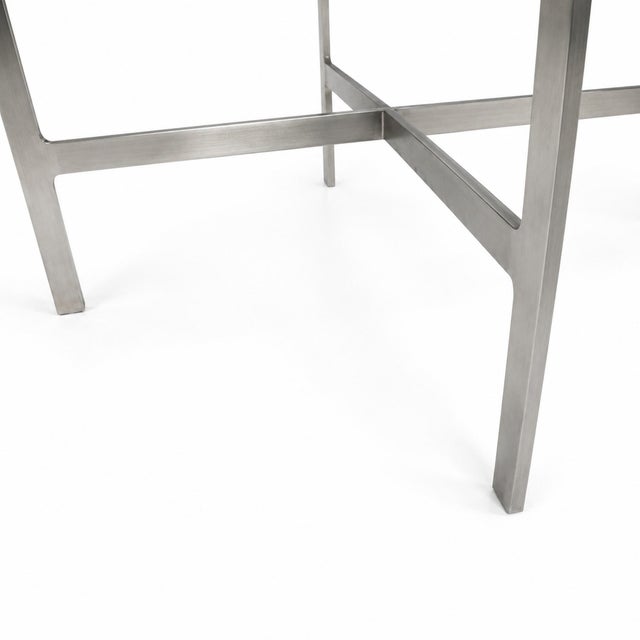 1970s Vintage Aluminum & Glass Coffee Table For Sale - Image 5 of 6
