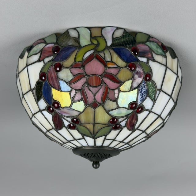 Vintage Liberty Ceiling Lamp in Leaded Glass Mosaic For Sale - Image 16 of 16