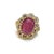 Bochic “Capri” Ruby, Tanzanite, Peridot & Blue Topaz Ring Set 18K Gold & Silver For Sale - Image 11 of 12